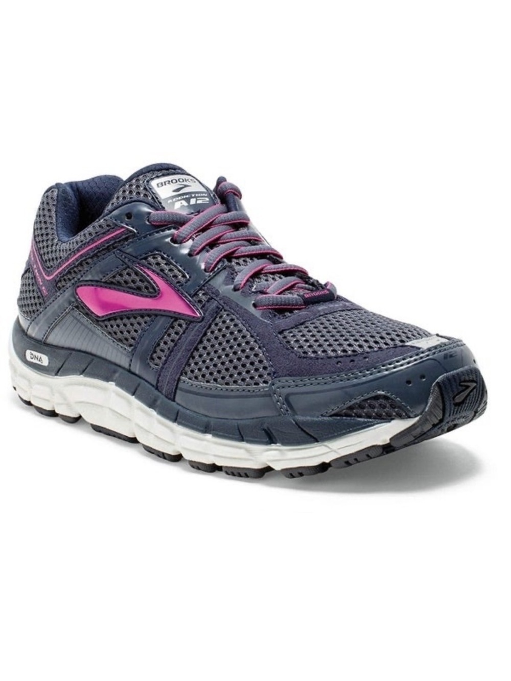 BROOKS Navy Blue Purple Women’s Addiction 12 Running AthleticSneaker Shoes 8.5